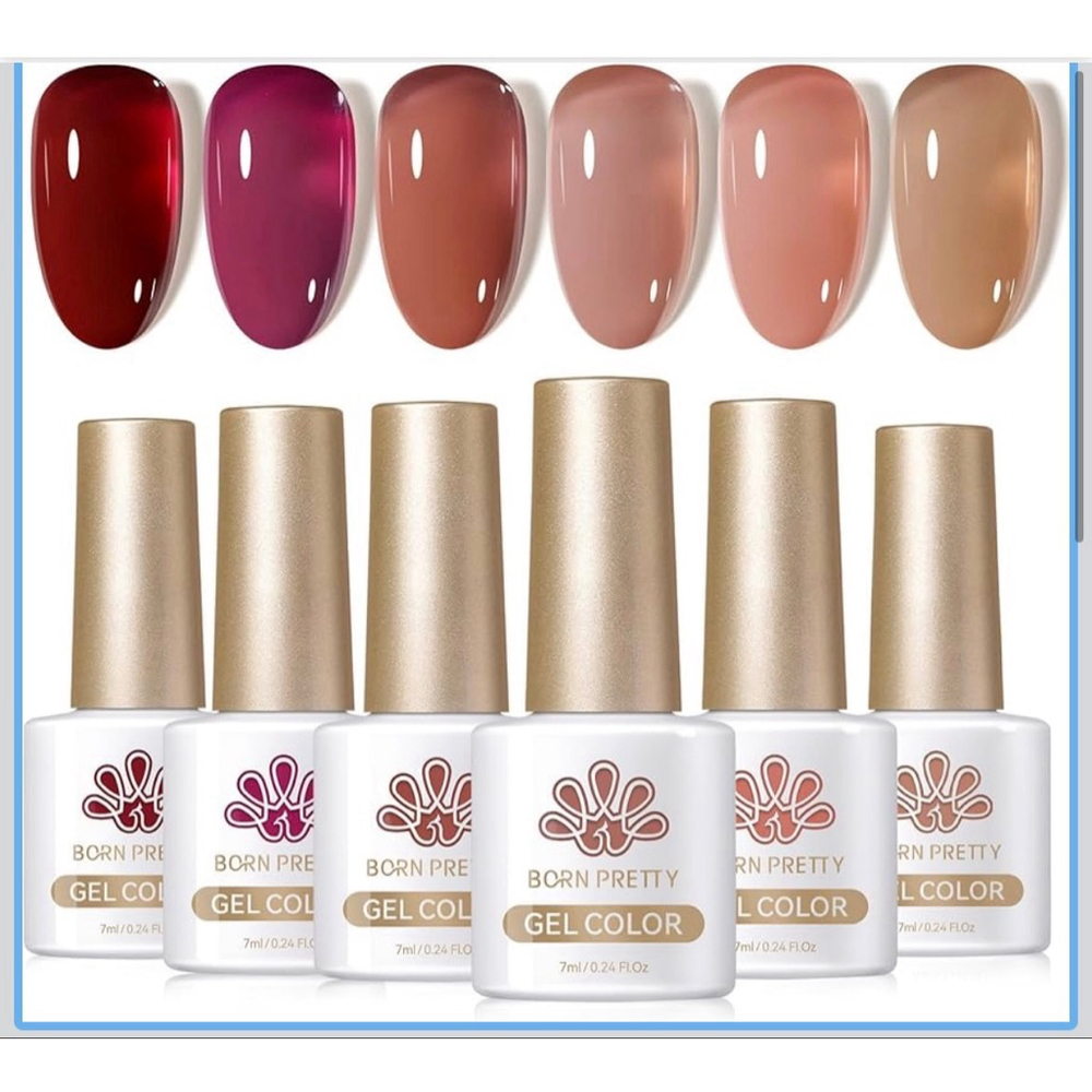 NEW BORN PRETTY Gel Nail Set One Size Red Pink